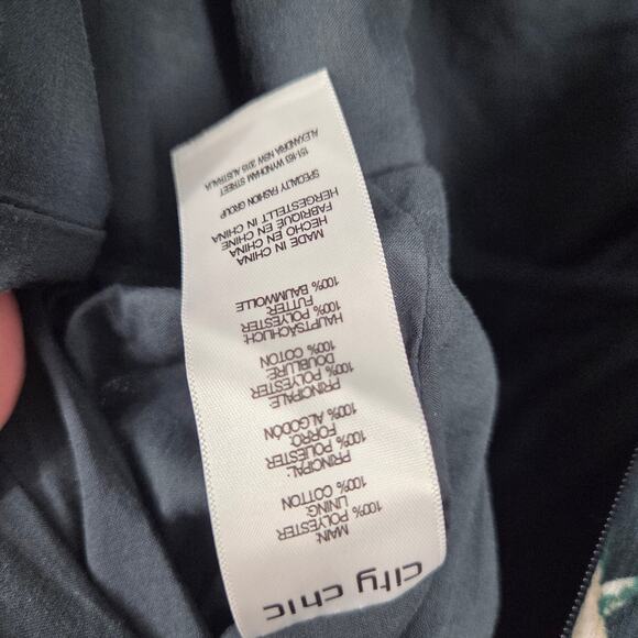 City Chic Women Green Floral Ruffled Off Shoulder Crop Jumpsuit Plus XL 22 - Picture 6 of 7